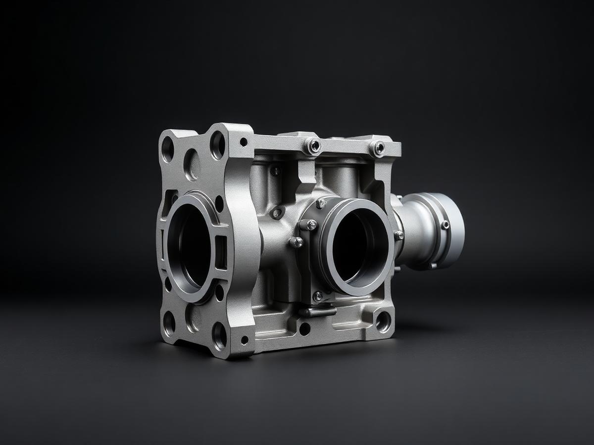 Gruppo metallico assemblato composto da più componenti uniti con viti e inserti filettati